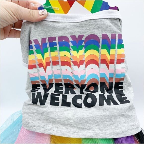 New Target Welcome Everyone Pride Dog Tutu Skirt and Cropped Tank Top M Costume - Picture 4 of 9